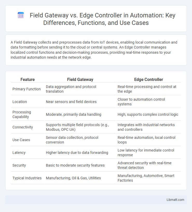 Field Gateway vs. Edge Controller in Automation: Key Differences, Functions, and Use Cases