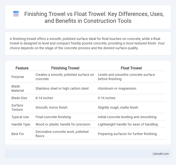 Finishing Trowel vs Float Trowel: Key Differences, Uses, and Benefits in Construction Tools