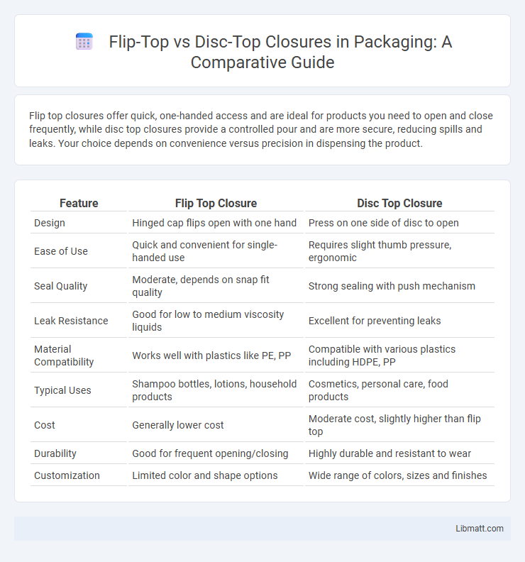 Flip-Top vs Disc-Top Closures in Packaging: A Comparative Guide