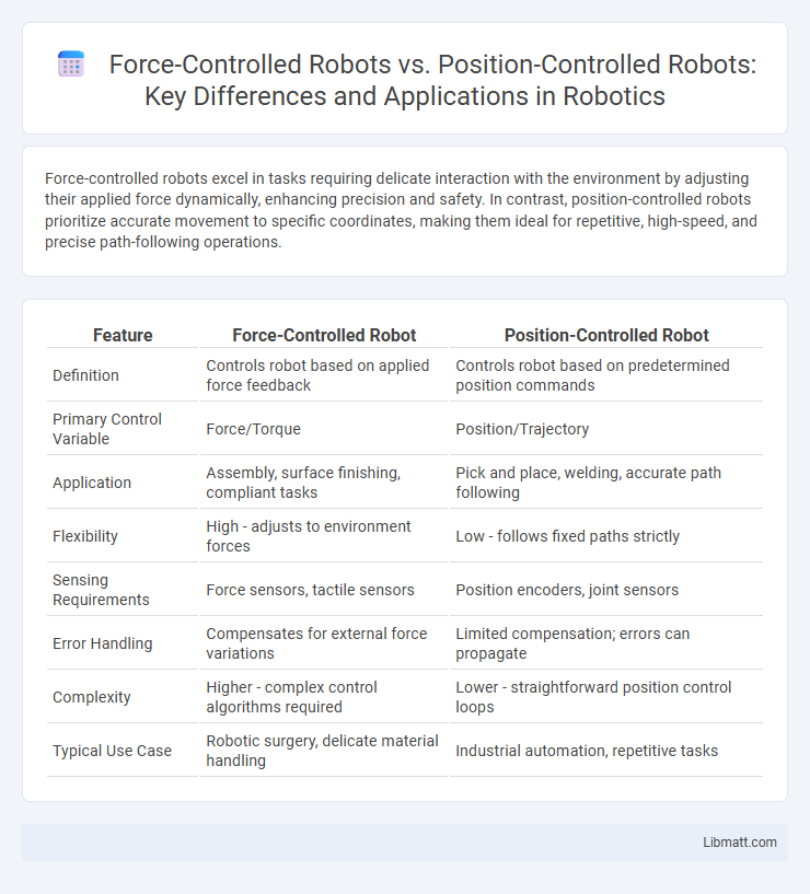 Force-Controlled Robots vs. Position-Controlled Robots: Key Differences and Applications in Robotics