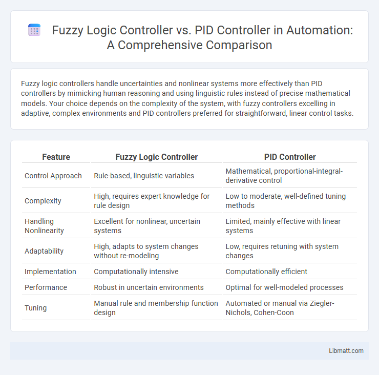 Fuzzy Logic Controller vs. PID Controller in Automation: A Comprehensive Comparison