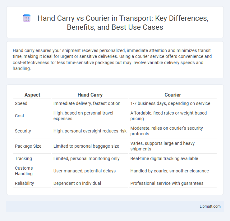 Hand Carry vs Courier in Transport: Key Differences, Benefits, and Best Use Cases