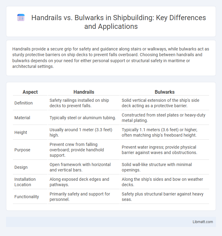 Handrails vs. Bulwarks in Shipbuilding: Key Differences and Applications