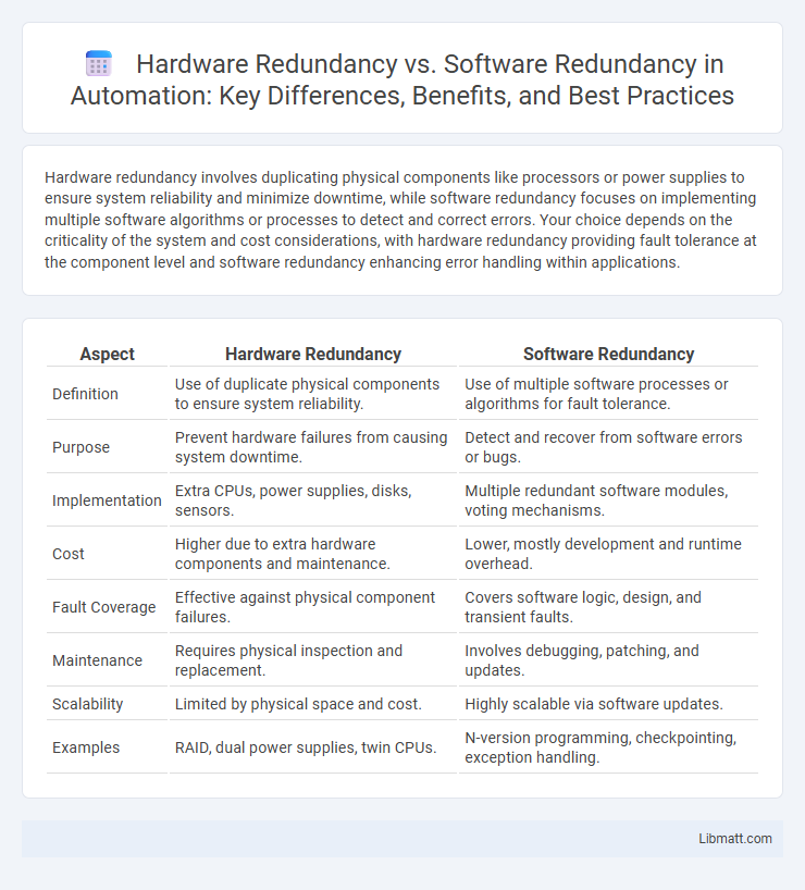 Hardware Redundancy vs. Software Redundancy in Automation: Key Differences, Benefits, and Best Practices