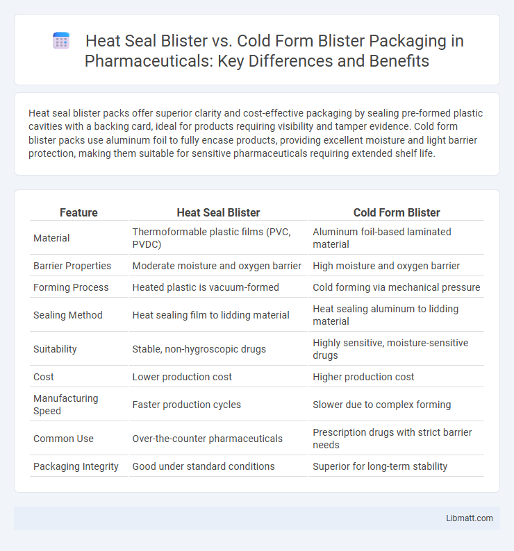 Heat Seal Blister vs. Cold Form Blister Packaging in Pharmaceuticals: Key Differences and Benefits