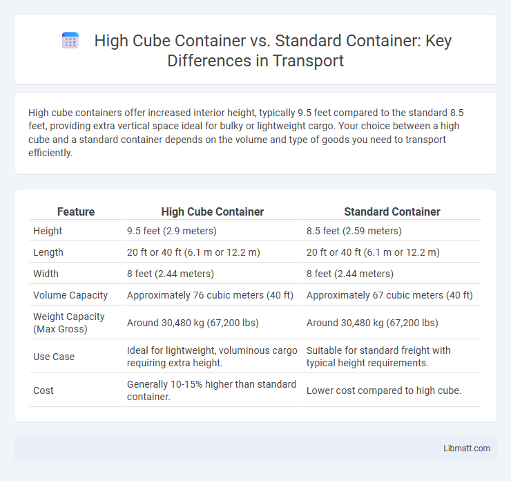 High Cube Container vs. Standard Container: Key Differences in Transport