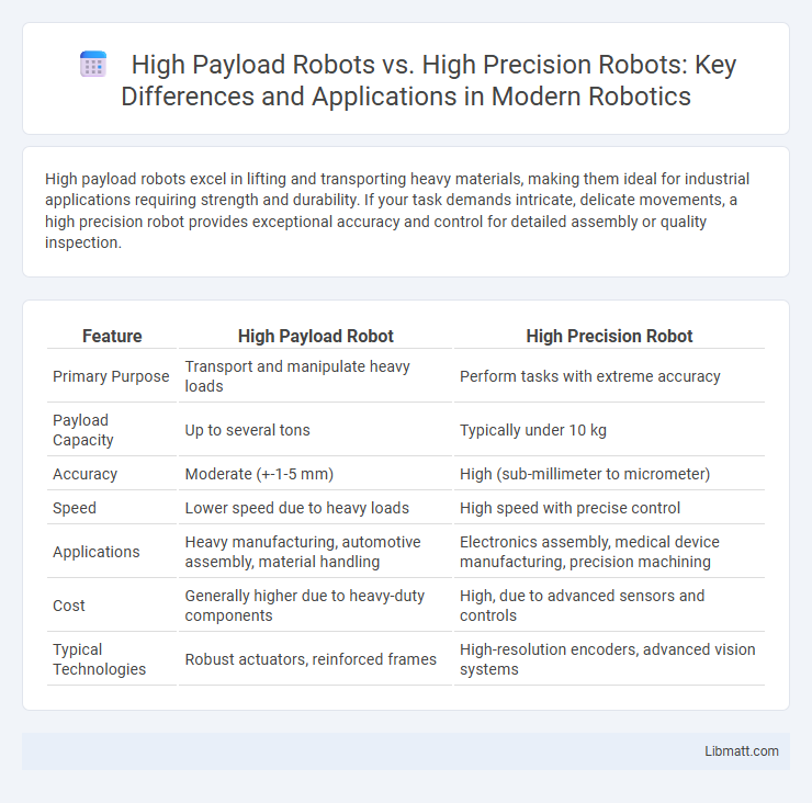 High Payload Robots vs. High Precision Robots: Key Differences and Applications in Modern Robotics