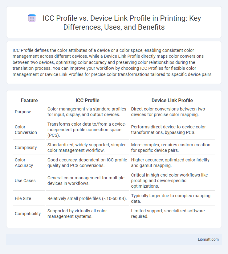 ICC Profile vs. Device Link Profile in Printing: Key Differences, Uses, and Benefits