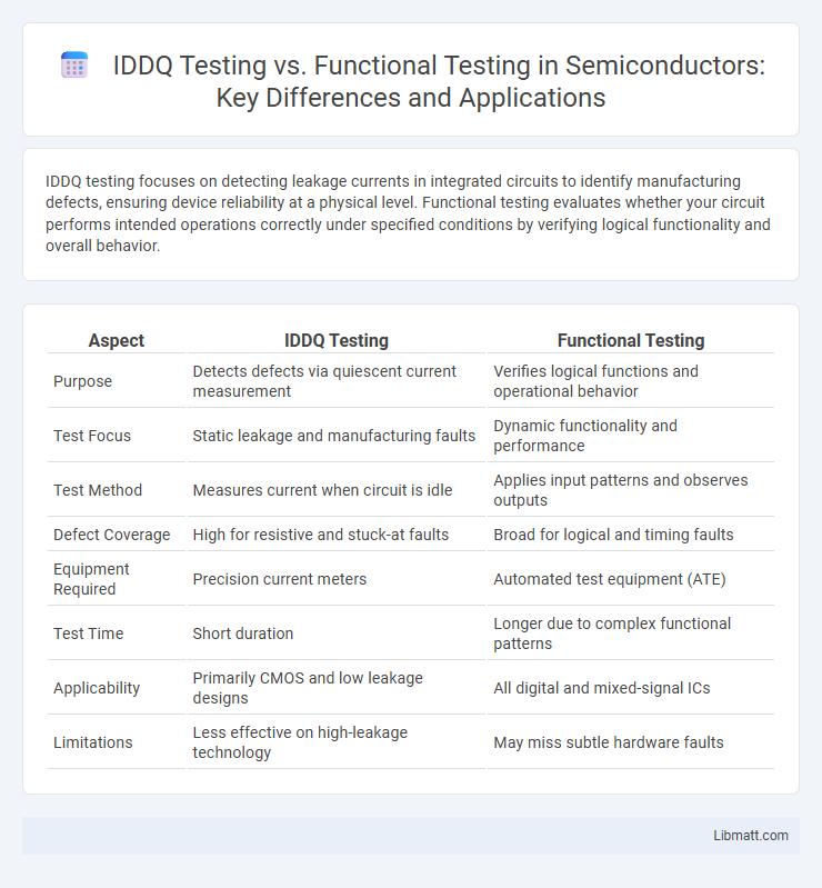 IDDQ Testing vs. Functional Testing in Semiconductors: Key Differences and Applications