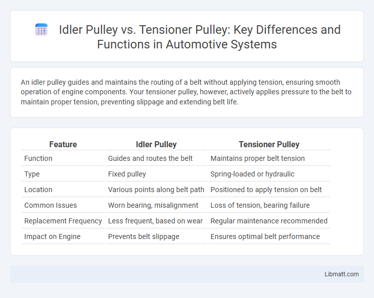 Idler Pulley vs. Tensioner Pulley: Key Differences and Functions in Automotive Systems