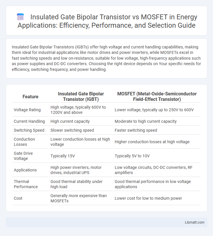 Insulated Gate Bipolar Transistor vs MOSFET in Energy Applications: Efficiency, Performance, and Selection Guide