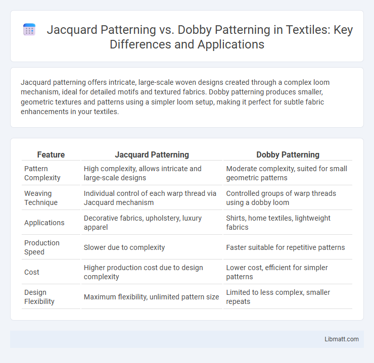 Jacquard Patterning vs. Dobby Patterning in Textiles: Key Differences and Applications