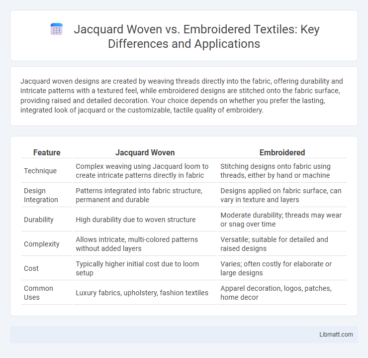 Jacquard Woven vs. Embroidered Textiles: Key Differences and Applications
