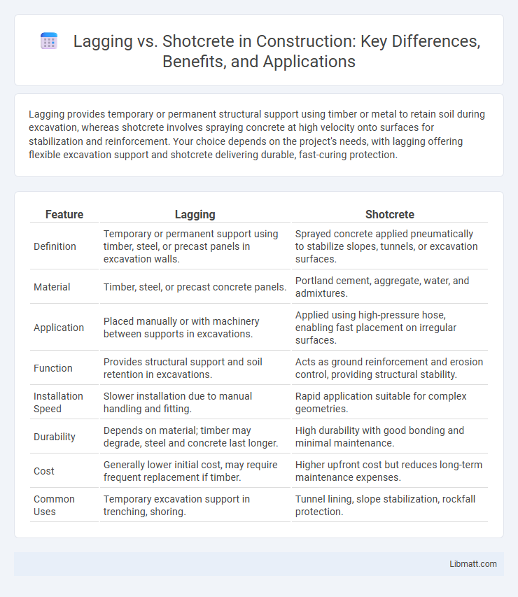 Lagging vs. Shotcrete in Construction: Key Differences, Benefits, and Applications