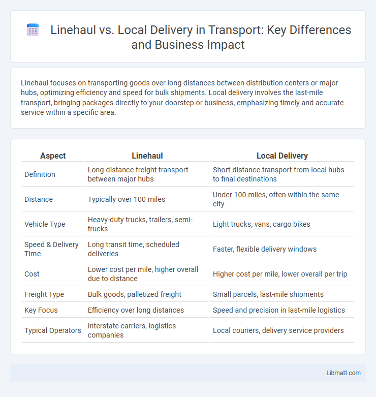 Linehaul vs. Local Delivery in Transport: Key Differences and Business Impact