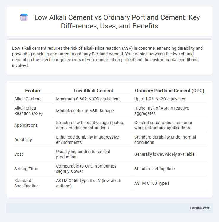 Low Alkali Cement vs Ordinary Portland Cement: Key Differences, Uses, and Benefits
