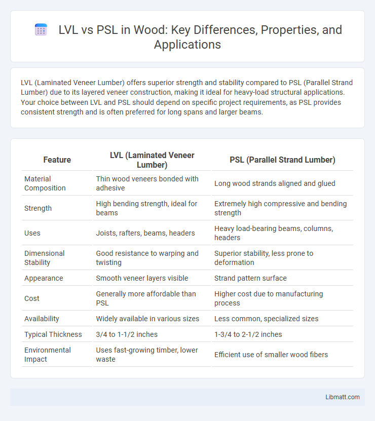 LVL vs PSL in Wood: Key Differences, Properties, and Applications