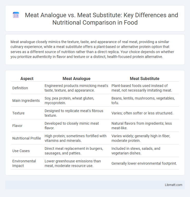Meat Analogue vs. Meat Substitute: Key Differences and Nutritional Comparison in Food