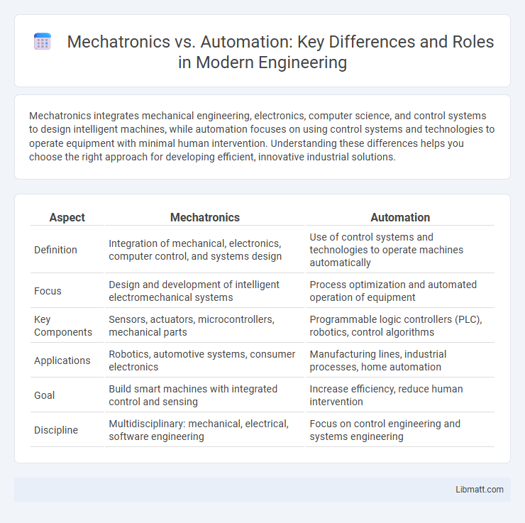 Mechatronics vs. Automation: Key Differences and Roles in Modern Engineering