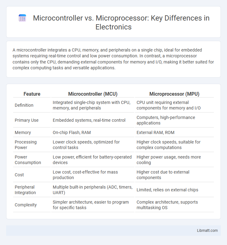Microcontroller vs. Microprocessor: Key Differences in Electronics