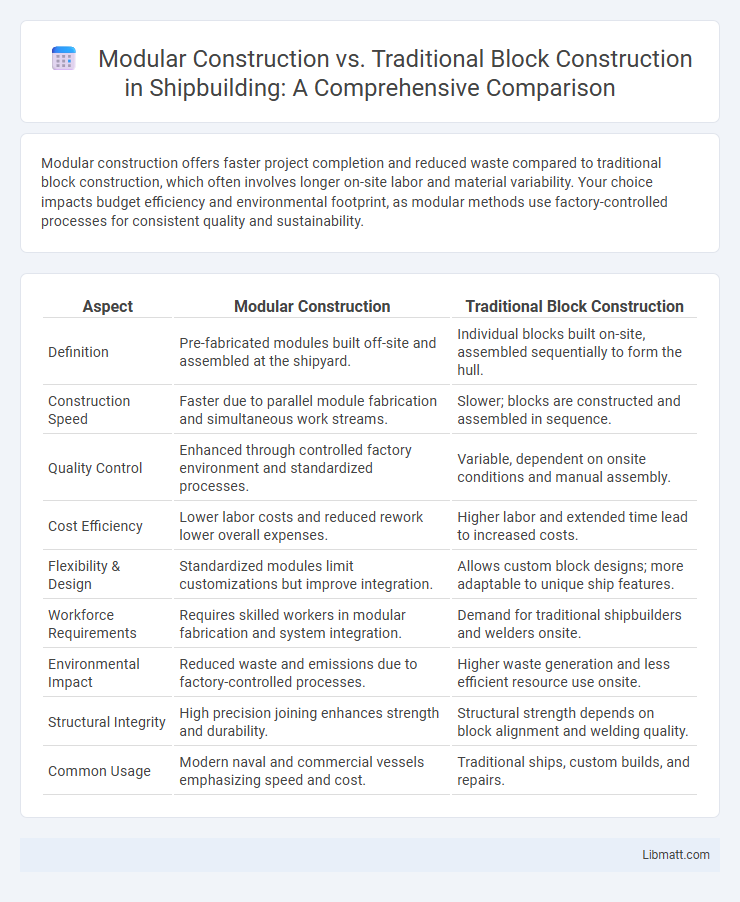 Modular Construction vs. Traditional Block Construction in Shipbuilding: A Comprehensive Comparison