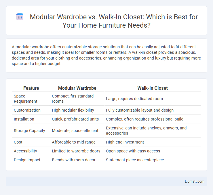 Modular Wardrobe vs. Walk-In Closet: Which is Best for Your Home Furniture Needs?