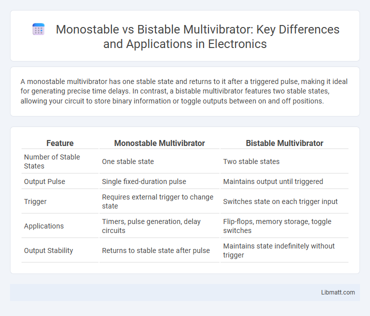 Monostable vs Bistable Multivibrator: Key Differences and Applications in Electronics
