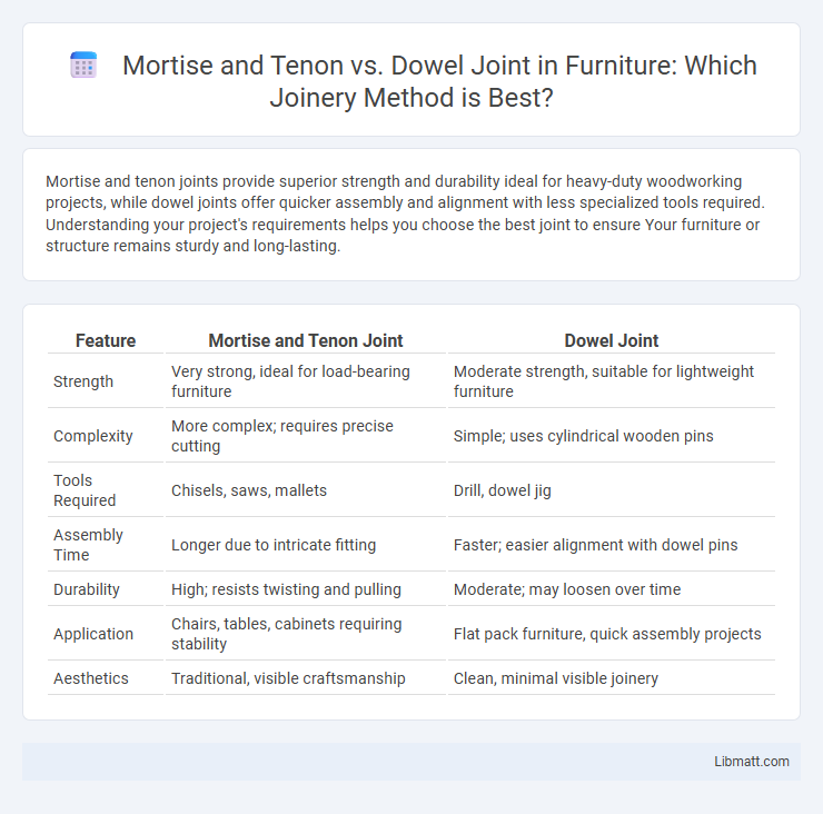 Mortise and Tenon vs. Dowel Joint in Furniture: Which Joinery Method is Best?