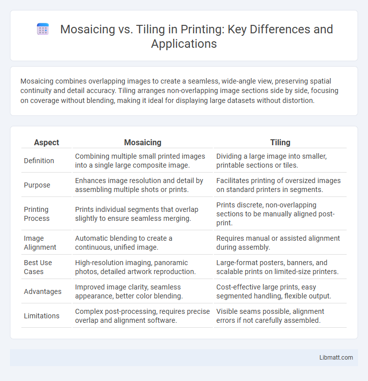 Mosaicing vs. Tiling in Printing: Key Differences and Applications