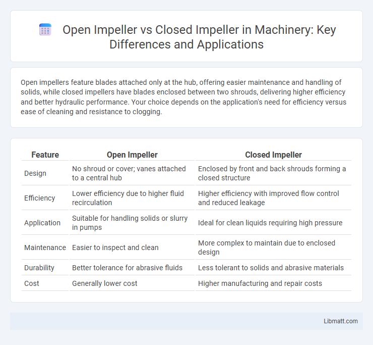 Open Impeller vs Closed Impeller in Machinery: Key Differences and Applications