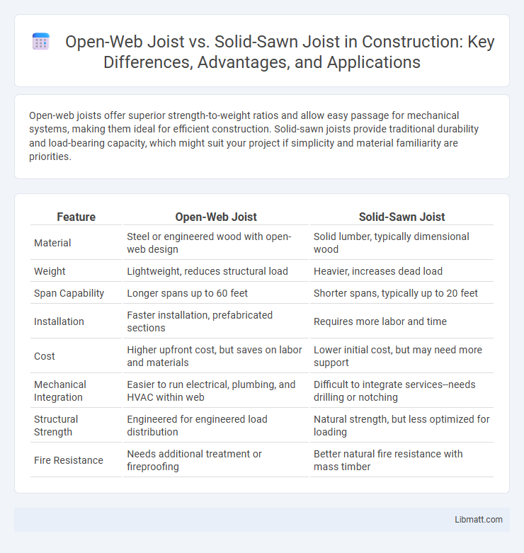 Open-Web Joist vs. Solid-Sawn Joist in Construction: Key Differences, Advantages, and Applications