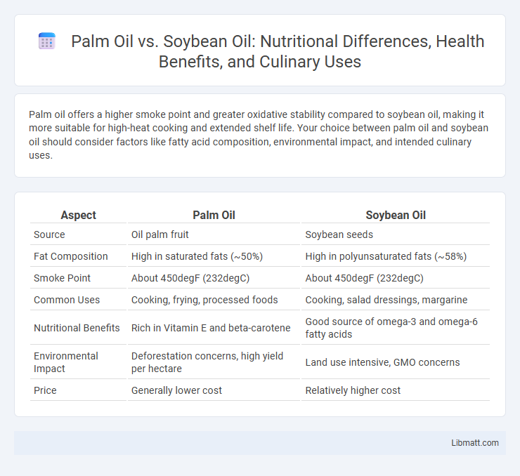 Palm Oil vs. Soybean Oil: Nutritional Differences, Health Benefits, and Culinary Uses