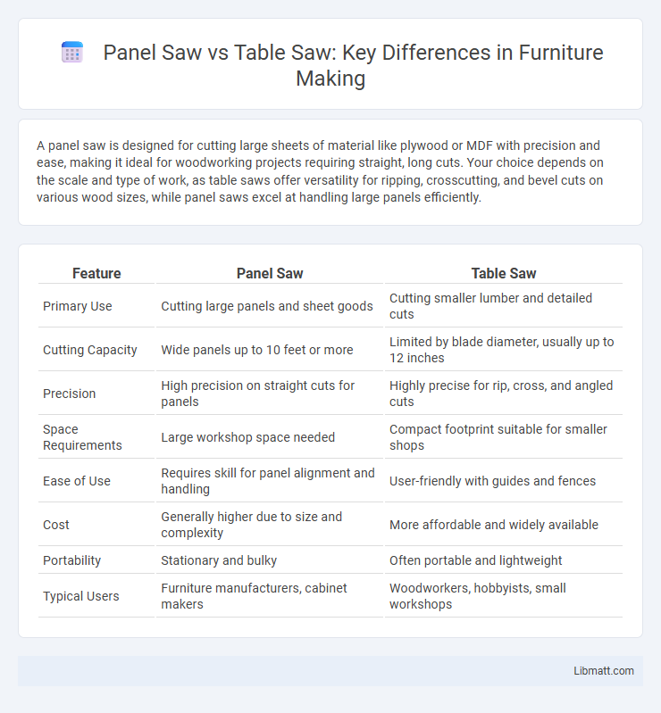 Panel Saw vs Table Saw: Key Differences in Furniture Making