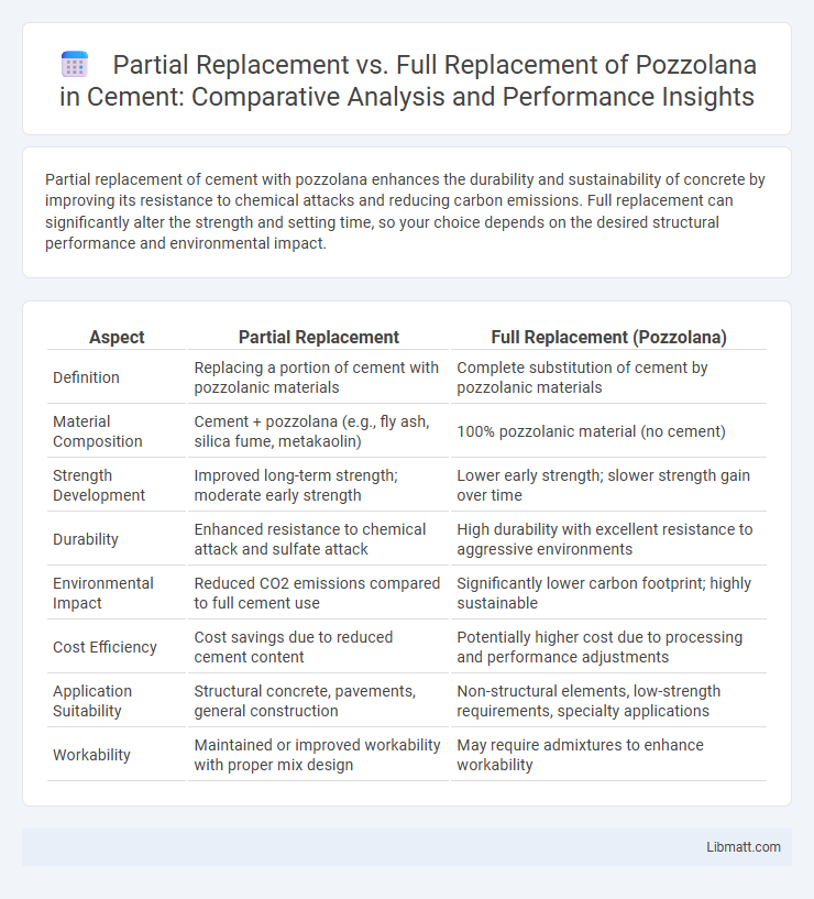 Partial Replacement vs. Full Replacement of Pozzolana in Cement: Comparative Analysis and Performance Insights