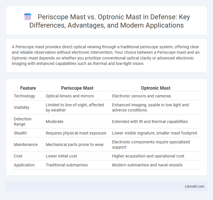 Periscope Mast vs. Optronic Mast in Defense: Key Differences, Advantages, and Modern Applications