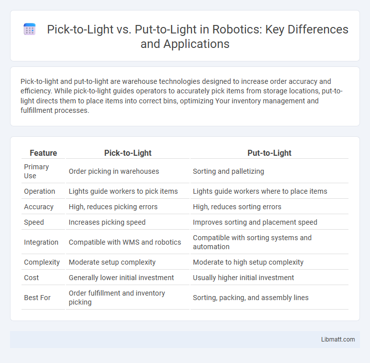 Pick-to-Light vs. Put-to-Light in Robotics: Key Differences and Applications