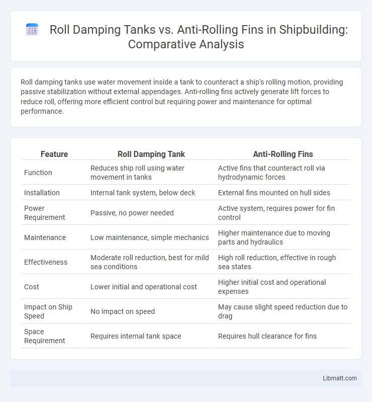 Roll Damping Tanks vs. Anti-Rolling Fins in Shipbuilding: Comparative Analysis
