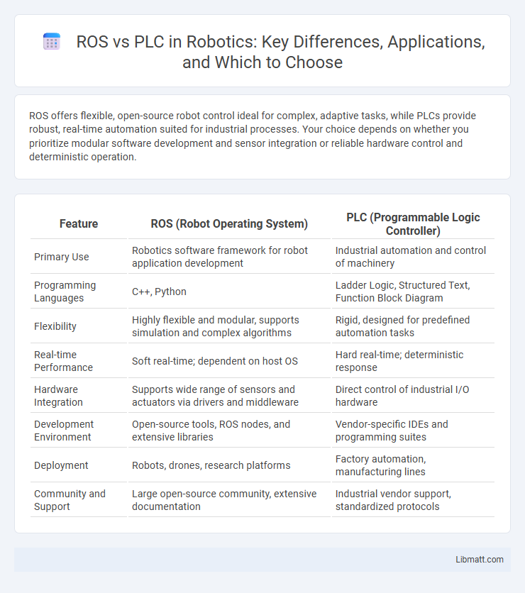 ROS vs PLC in Robotics: Key Differences, Applications, and Which to Choose