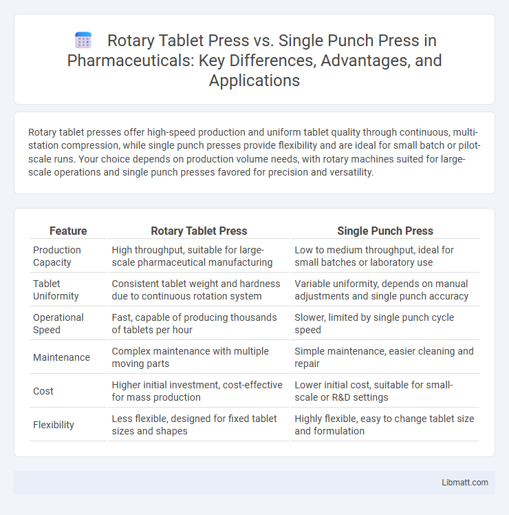 Rotary Tablet Press vs. Single Punch Press in Pharmaceuticals: Key Differences, Advantages, and Applications