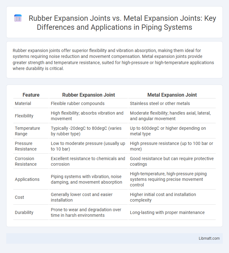 Rubber Expansion Joints vs. Metal Expansion Joints: Key Differences and Applications in Piping Systems