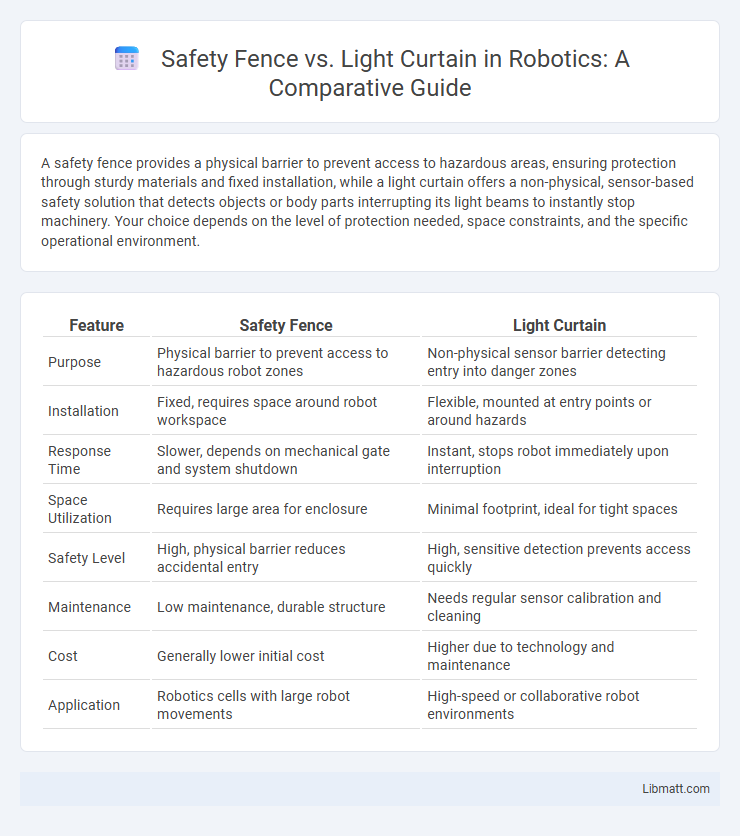 Safety Fence vs. Light Curtain in Robotics: A Comparative Guide