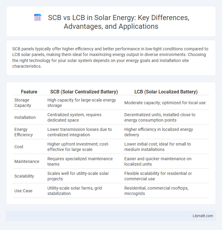 SCB vs LCB in Solar Energy: Key Differences, Advantages, and Applications