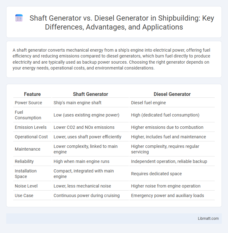 Shaft Generator vs. Diesel Generator in Shipbuilding: Key Differences, Advantages, and Applications