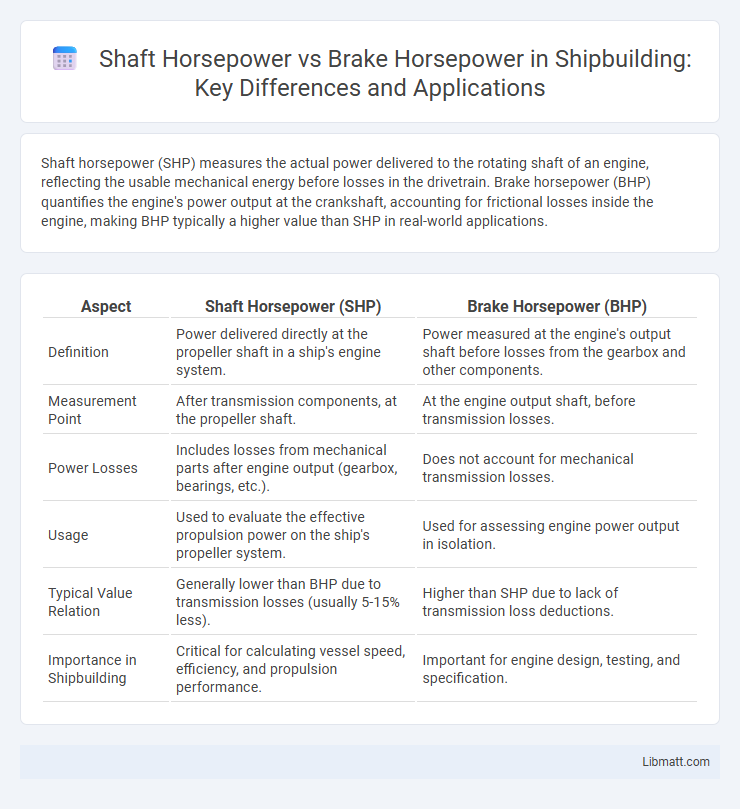 Shaft Horsepower vs Brake Horsepower in Shipbuilding: Key Differences and Applications