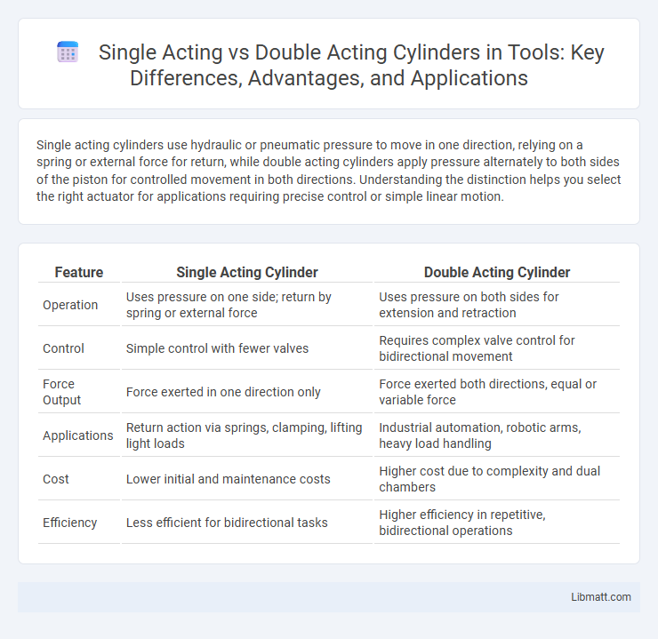 Single Acting vs Double Acting Cylinders in Tools: Key Differences, Advantages, and Applications