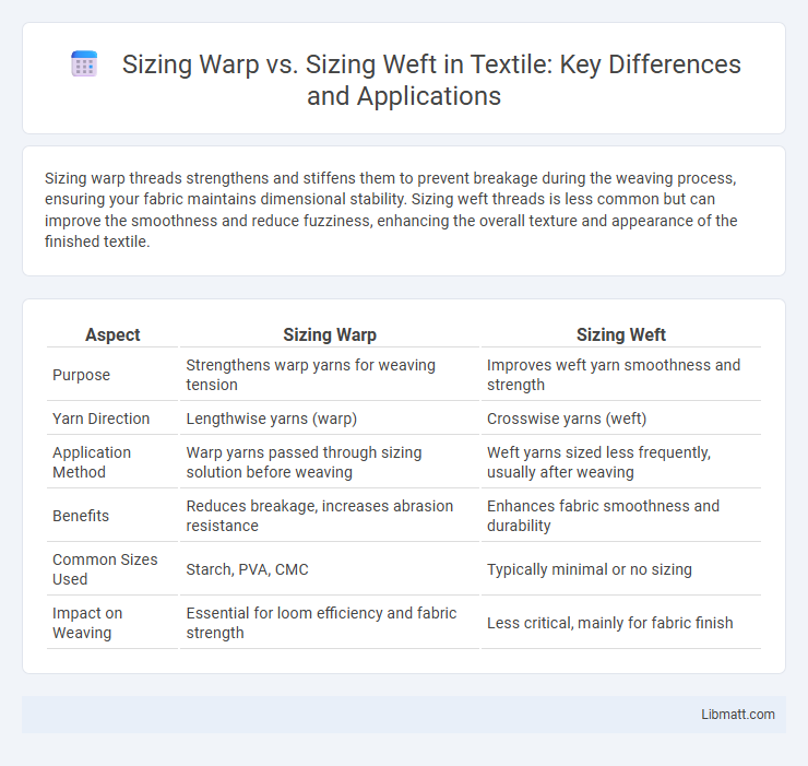 Sizing Warp vs. Sizing Weft in Textile: Key Differences and Applications