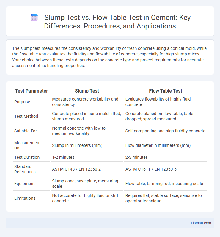 Slump Test vs. Flow Table Test in Cement: Key Differences, Procedures, and Applications