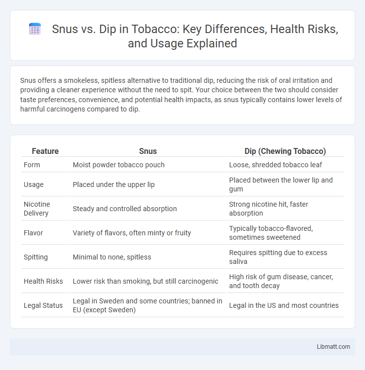 Snus vs. Dip in Tobacco: Key Differences, Health Risks, and Usage Explained