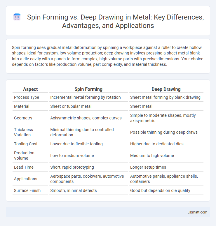 Spin Forming vs. Deep Drawing in Metal: Key Differences, Advantages, and Applications
