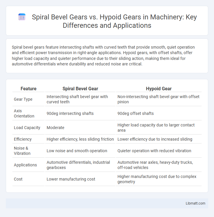 Spiral Bevel Gears vs. Hypoid Gears in Machinery: Key Differences and Applications